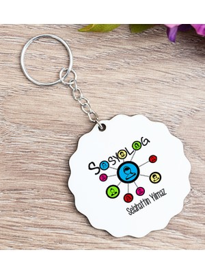 Hediye Dükkanı Kişiye Özel  Sosyolog Ahşap Anahtarlık