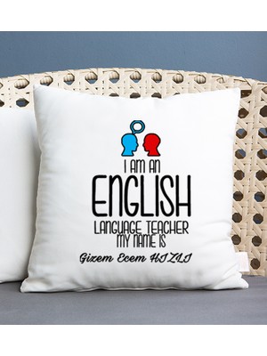 Hediye Dükkanı Kişiye Özel  Ingilizce Öğretmeni Kare Yastık