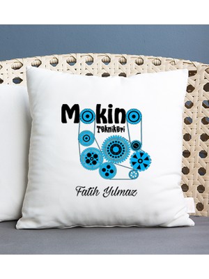 Hediye Dükkanı Kişiye Özel  Makine Teknikeri Kare Yastık