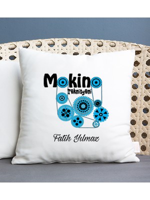 Hediye Dükkanı Kişiye Özel  Makine Teknisyeni Kare Yastık