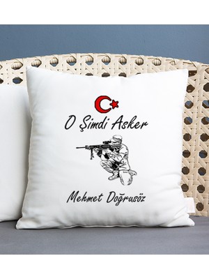 Hediye Dükkanı Kişiye Özel  Askere Hediye Kare Yastık