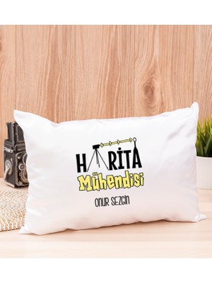 Hediye Dükkanı Kişiye Özel  Harita Mühendisi Dikdörtgen Yastık