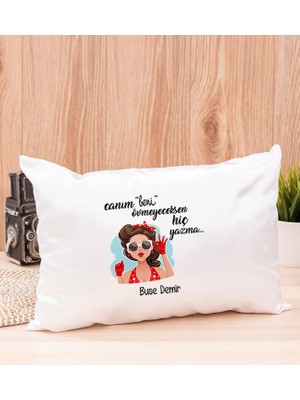 Hediye Dükkanı Kişiye Özel  Övmeyeceksen Hiç Yazma Dikdörtgen Yastık