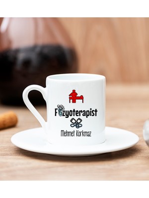 Hediye Dükkanı Kişiye Özel  Fizyoterapist Beyaz Türk Kahvesi Fincanı