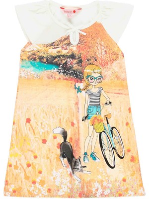 Boboli Kız Çocuk Kız Baskılı Elbise