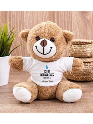 Hediye Dükkanı Kişiye Özel  Erkek Almanca Öğretmeni Peluş Ayı
