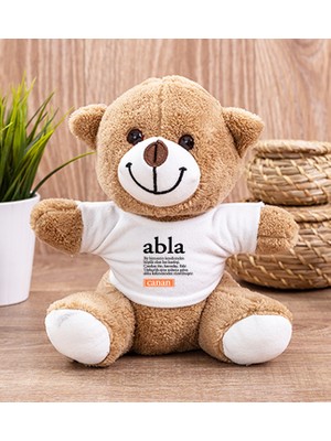 Hediye Dükkanı Kişiye Özel  Abla Kelime Anlamı Peluş Ayı