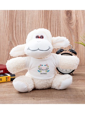 Hediye Dükkanı Kişiye Özel  Bir Tek Annem Olsun Peluş Koyun