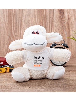 Hediye Dükkanı Kişiye Özel  Kadın Kelime Anlamı Peluş Koyun