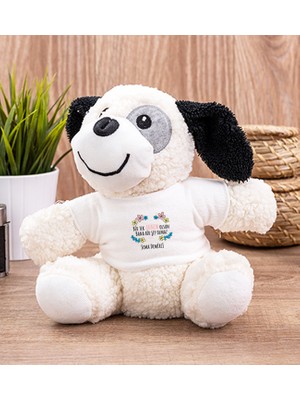 Hediye Dükkanı Kişiye Özel  Bir Tek Annem Olsun Peluş Köpek