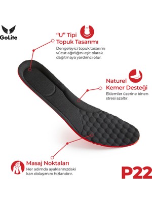 GoLite Yedek Ayakkabı Tabanlığı, Rahat Fuspet İç Tabanlık Poliüretan Taban - P22 Insole