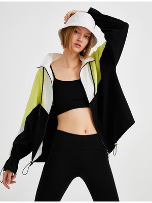 Koton Kadın Fermuarlı Renk Bloklu Ceket