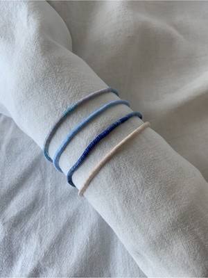 Atölye Merdiven Mavi Tonları 4lü Ip Bileklik Seti