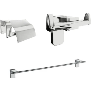 Krom Lux 3 Lü Banyo Seti Tuvalet Kağıtlık,Askılık,Havluluk