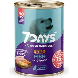 7days Tahılsız Taze Balık Etli Soslu Yavru Köpek Konservesi 415 gr