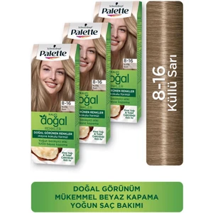 Kalıcı Doğal Renkler Saç Boyası 8-16 Küllü Sarı X 3 Adet
