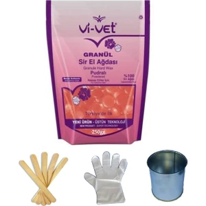 Vivet Granül Ağda Pudralı Yedek 250 Gr (Inci-Boncuk Ağda)  Cezve