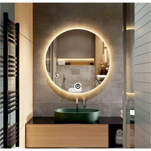 Global Led Mirror 85 cm Dokunmatik Tuşlu Yuvarlak Ledli Ayna Banyo Aynası Dekoratif Ayna Boy Ayna Salon Duvar Ayna