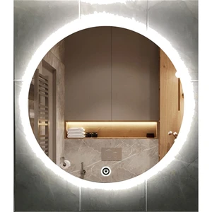 Global Led Mirror 60 cm Dokunmatik Tuşlu Yuvarlak Ledli Ayna Banyo Aynası Dekoratif Ayna Boy Ayna Salon Duvar Ayna