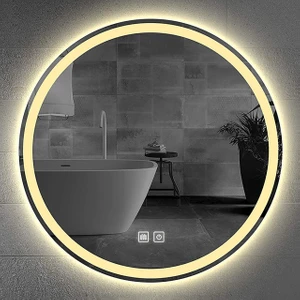 Global Led Mirror 60 cm Dokunmatik Tuşlu Buğu Çözücü Ledli Yuvarlak Banyo Aynası