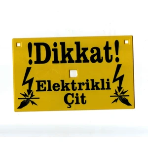 Plastik Uyarı Levhası (Reklamsız) Dikkat Elektrikli Çit