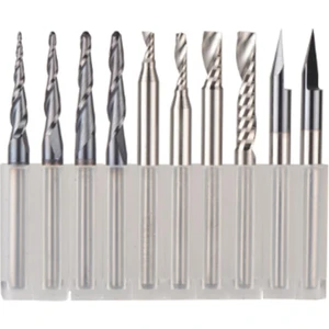 Guangdong Spirit Cnc Solid Karbür Oyma Uçları Freze Ağaç Işleri Seti 3.175MM Ahşap Oyma Araçları Için Shank Freze Uçları