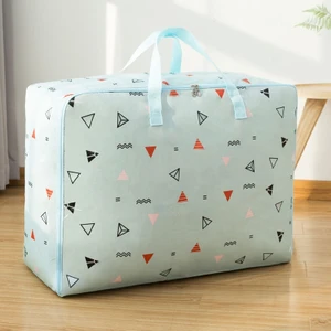 Oxford Kumaş Yorgan Saklama Çantası, Özellikler: 55X33X20Cm Mavi Üçgen  (Yurt Dışından)