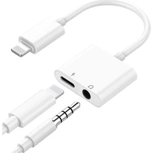 Ios iPhone Uyumlu Lightning 2 In 1 Şarj ve Aux Kulaklık Dönüştürücü Aparat