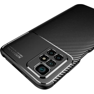 Xiaomi Redmi 10 Kılıf Silikon Negro Karbon Desen Kamera Korumalı + Nano Cam