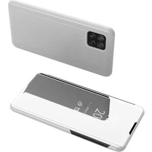 Samsung Galaxy A22 Için Ayna Yüzey Deri Kaplama Telefon Kılıfı - Gümüş   (Yurt Dışından)