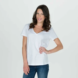 Think Simple Kadın Derin V Yaka T-Shirt - Beyaz
