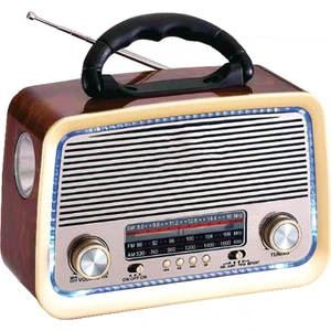 All Avcill 301 Şarjlı Nostaljik Görünümlü Fenerli Radyo Bluetoothlu Mp3 Çalar Radyo Müzik Kutusu