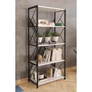 Sera Metal Kitaplık 5 Raflı Çok Amaçlı Dosya Kitap Rafı Ofis Salon Mutfak Raf 150 cm Beyaz