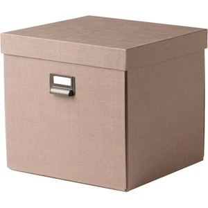 Kapaklı Kutu Düzenleyici Ev Düzeni Düzenleme Saklama Kutusu Koyu Bej 32X31X30 cm