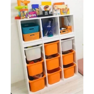 Oyuncak Dolabım Kitaplıklı Oyuncak Dolabı Batu 1 Mdf