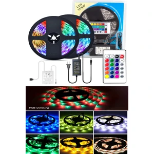 Kumandalı Şerit Led 5 Metre Silikonlu Orjinal 3 Çipli Rgb Şerit Led