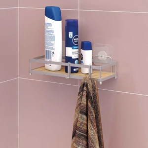 Yapışkanlı Kancalı Banyo&mutfak Rafı Silver ST180H