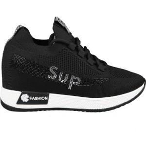 Marka Sesi Guja 22Y305 Dolgu Topuk Siyah Kadın Sneakers