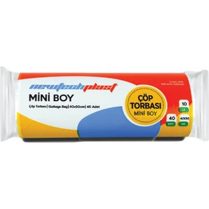 Çöp Torbası Mini Boy Beyaz 40 x 50 cm 40'lı x 10 Rulo
