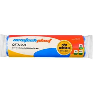 Çöp Torbası Orta Boy Mavi 55 x 60 cm 20'li