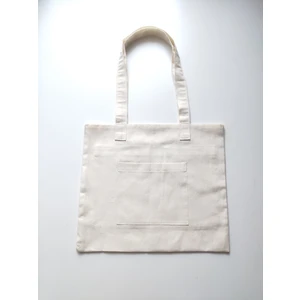 Işık Tasarım Naturel Kumaş Tote Çanta 6 Cepli