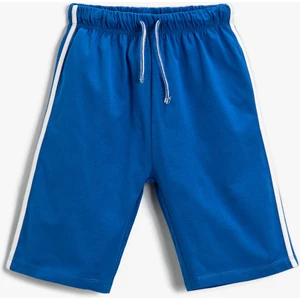 Erkek Çocuk Basic Çizgili Şort Pamuklu Beli Bağcıklı