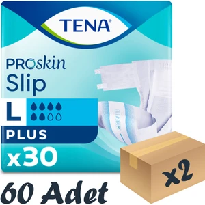 Proskin Slip Plus Bel Bantlı Hasta Bezi, Büyük Boy (L), 6 Damla, 30'Lu 2 Paket 60 Adet