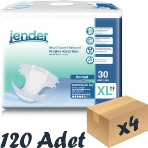 Tekstil Yüzeyli Bel Bantlı Yetişkin Hasta Bezi Xlarge 30'Lu 4 Paket 120 Adet