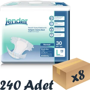 Tekstil Yüzeyli Bel Bantlı Yetişkin Hasta Bezi Large 30'Lu 8 Paket 240 Adet