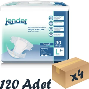 Tekstil Yüzeyli Bel Bantlı Yetişkin Hasta Bezi Large 30'Lu 4 Paket 120 Adet