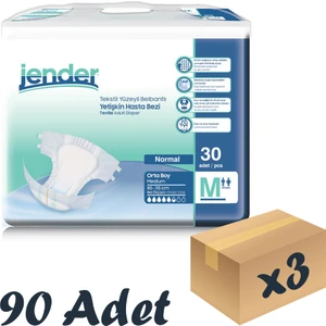 Tekstil Yüzeyli Bel Bantlı Yetişkin Hasta Bezi Medium 30'Lu 3 Paket 90 Adet