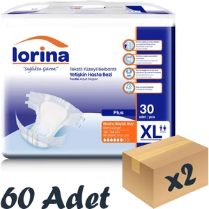 Tekstil Yüzeyli Bel Bantlı Yetişkin Hasta Bezi Xlarge 30'Lu 2 Paket 60 Adet