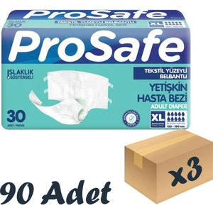 Tekstil Yüzeyli Bel Bantlı Yetişkin Hasta Bezi Xlarge 30'Lu 3 Paket 90 Adet