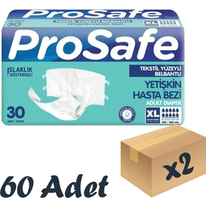 Tekstil Yüzeyli Bel Bantlı Yetişkin Hasta Bezi Xlarge 30'Lu 2 Paket 60 Adet